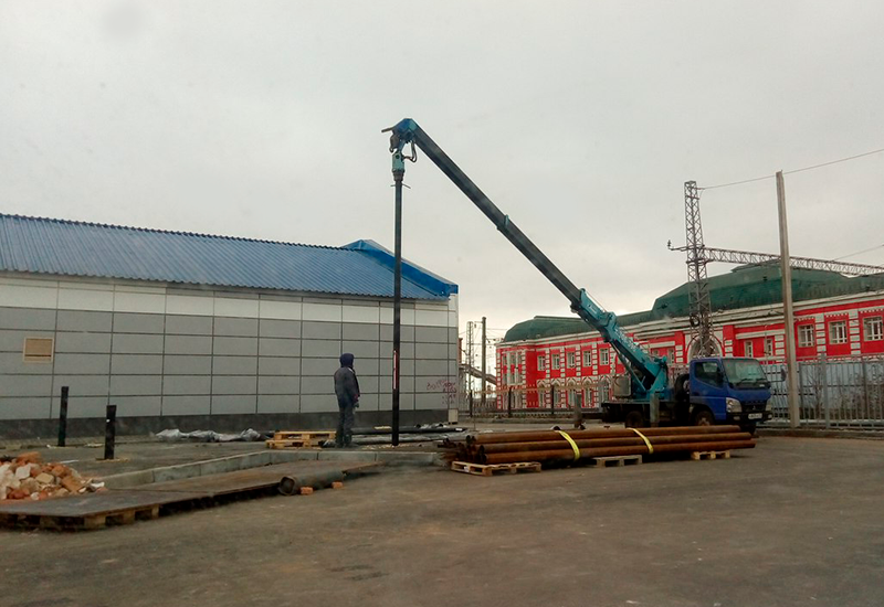 Устройство фундамента навеса над перроном ж/д станции 2