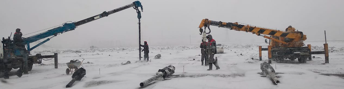 Установка винтовых свай