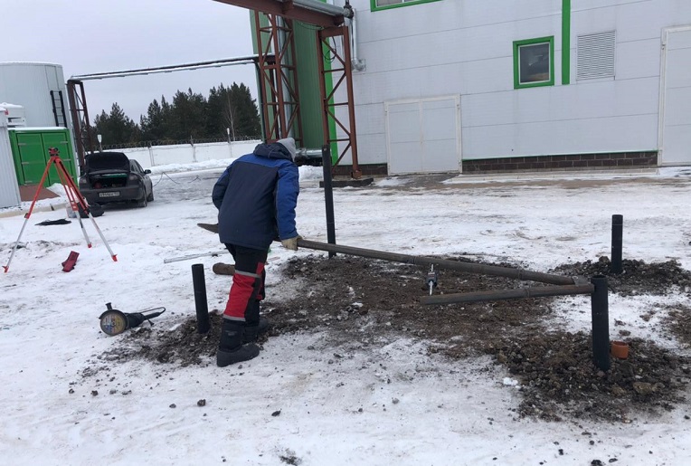 Модульное здание на винтовых сваях