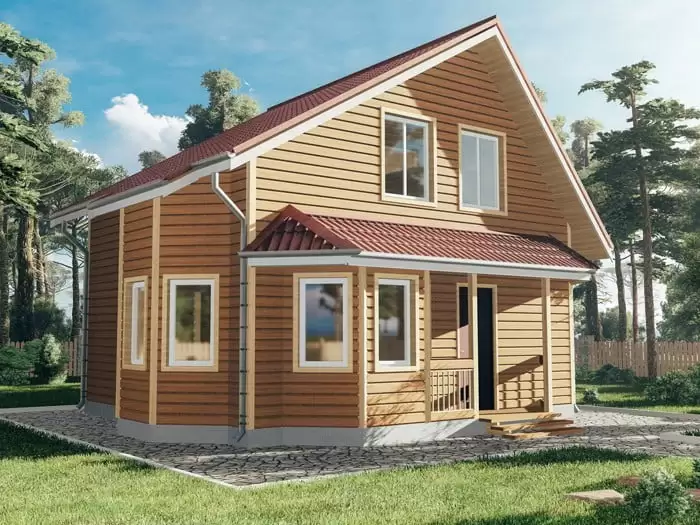 Дом из бруса №33 8x7 м Дом из бруса №33 8x7 м