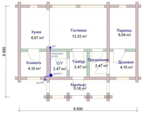 Баня БС - 44 кв.м Баня БС - 44 кв.м