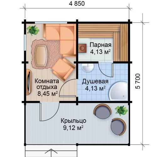 Баня БС - 26 кв.м Баня БС - 26 кв.м