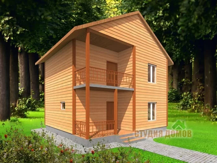Жилой дом из бруса №15 8x8 м Жилой дом из бруса №15 8x8 м