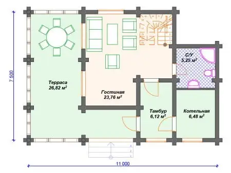 Проект дома ДО-055 (112.49 кв.м) Проект дома ДО-055 (112.49 кв.м)