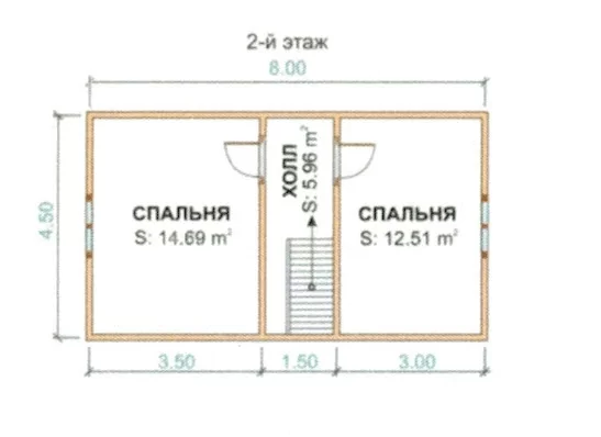 Дом из бруса 7,5х8 к1п25 Дом из бруса 7,5х8 к1п25