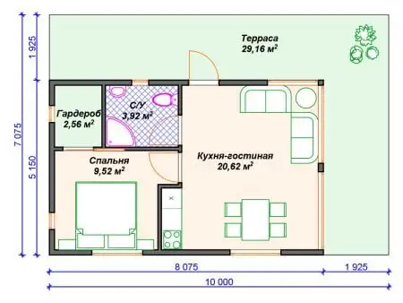 Проект дома И-031 (65.78 кв.м) Проект дома И-031 (65.78 кв.м)