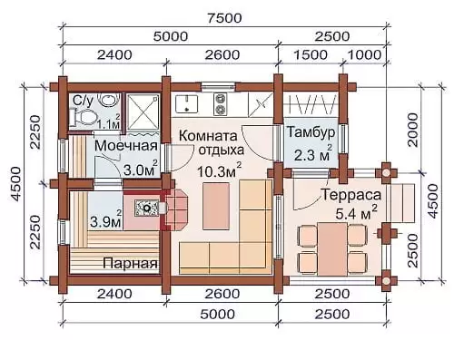 Баня ОЦ - 29,3 кв.м Баня ОЦ - 29,3 кв.м
