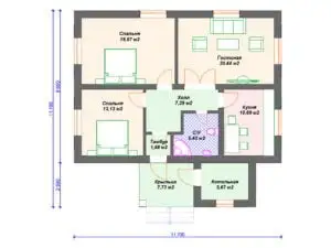 Проект дома К-231 (91.93 кв.м) Проект дома К-231 (91.93 кв.м)