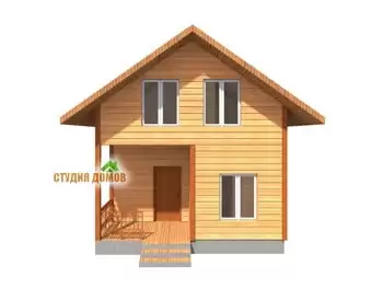 Жилой дом из бруса №12 8x6 м Жилой дом из бруса №12 8x6 м