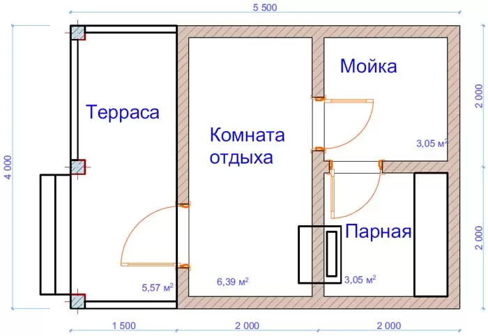 Баня из бруса №5 Баня из бруса №5