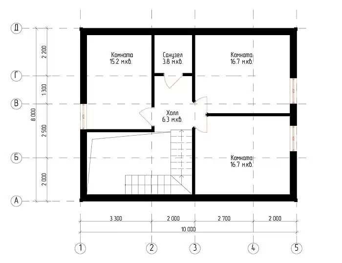 Жилой дом из бруса №3 8x10 м Жилой дом из бруса №3 8x10 м
