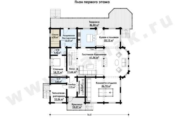 Дом из клееного бруса БД-70-1-460 Дом из клееного бруса БД-70-1-460