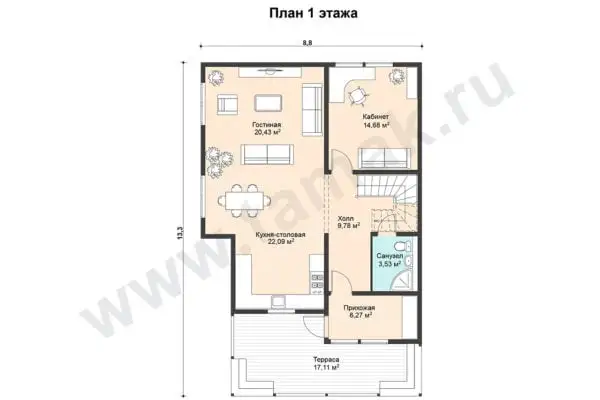 Каркасно-панельный дом Каринтия ПД-305-1-171 Каркасно-панельный дом Каринтия ПД-305-1-171