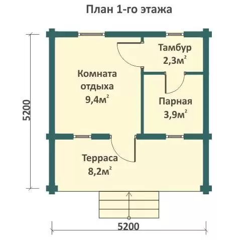 Баня БС - 27.1 кв.м Баня БС - 27.1 кв.м