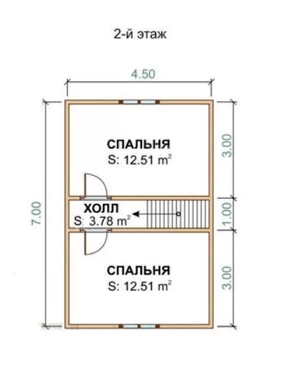 Каркасный дом 7х8 К1П24 Каркасный дом 7х8 К1П24