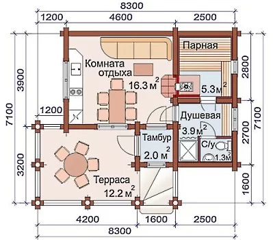 Баня ОЦ - 39 кв.м Баня ОЦ - 39 кв.м