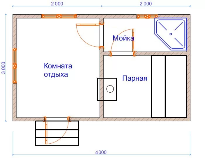 Баня из бруса №3 Баня из бруса №3