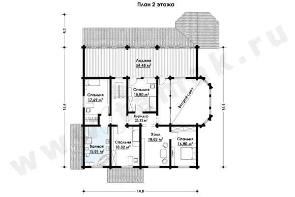 Дом из клееного бруса БД-70-1-460 Дом из клееного бруса БД-70-1-460