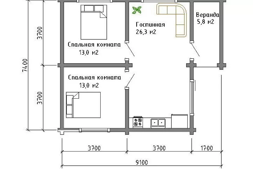 Жилой коттедж №1 Жилой коттедж №1