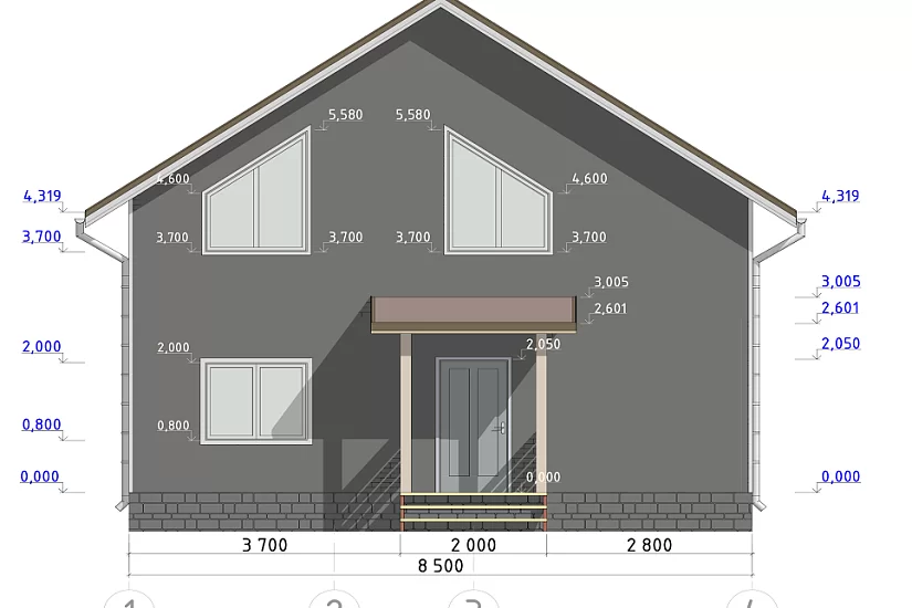 Дом-каркасный-1,5этажа-8500х10000-АР Дом-каркасный-1,5этажа-8500х10000-АР