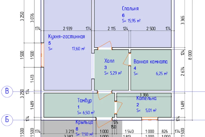 Дом-панельно-каркасный-1этаж-8200х11000-АР-КР Дом-панельно-каркасный-1этаж-8200х11000-АР-КР