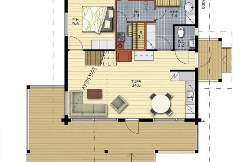 Дом из бруса Кандры куль 95s Дом из бруса Кандры куль 95s