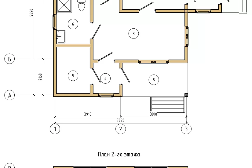 Дом-брус-2этажа-7820х9820-АР-КР Дом-брус-2этажа-7820х9820-АР-КР