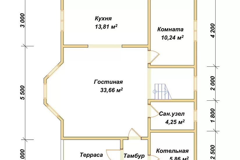 Дом из профилированного бруса 8х10 Дом из профилированного бруса 8х10