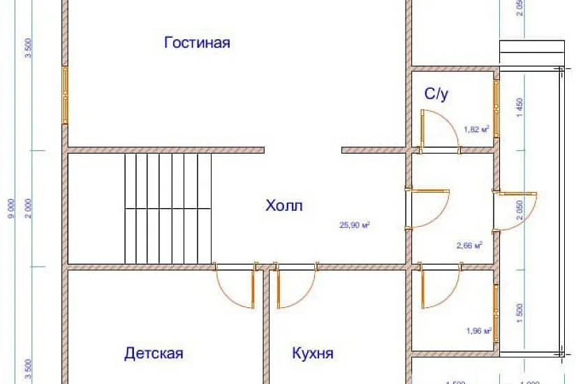 Дом из бруса №27 9x7,5 м Дом из бруса №27 9x7,5 м