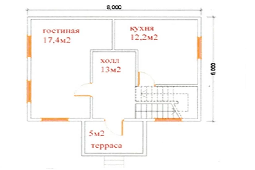 Дом из бруса 6*8 К2 П16 Дом из бруса 6*8 К2 П16