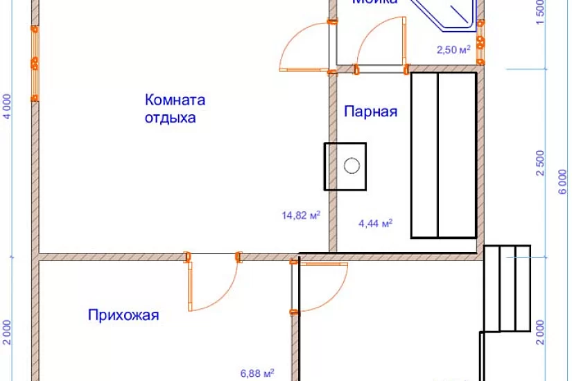 Баня из бруса №15 Баня из бруса №15