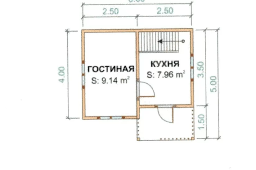 Каркасный дом 4*5 К1П4 Каркасный дом 4*5 К1П4