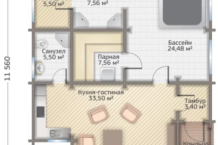 Баня ПБ1 - 92 кв.м. Баня ПБ1 - 92 кв.м.