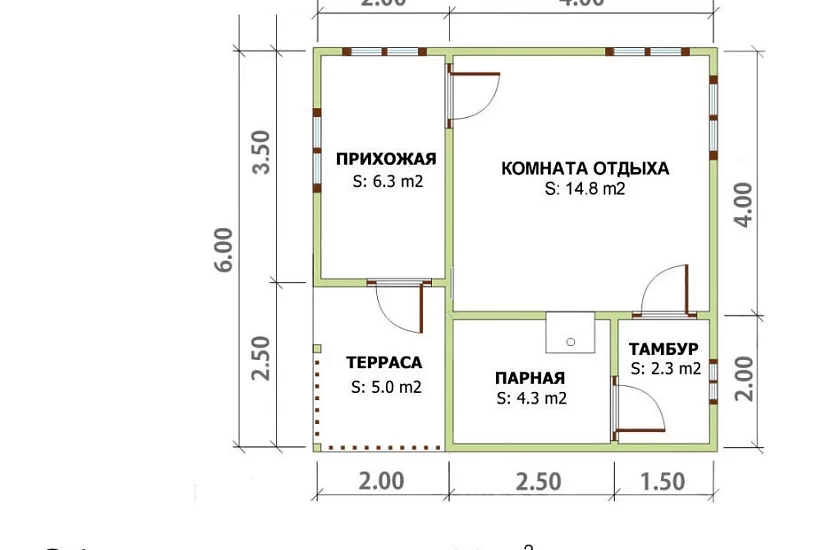 Баня 6х6 К1П5 Баня 6х6 К1П5