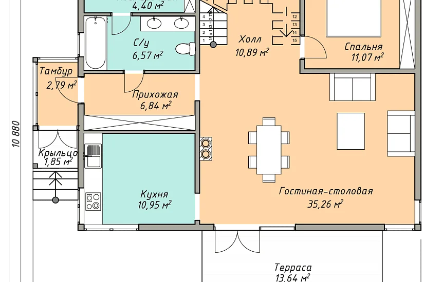 Каркасный дом КД-207-3 Каркасный дом КД-207-3