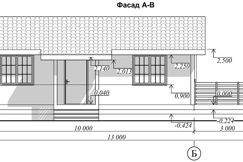 Жилой дом-каркас-1эт-9000х13000мм-АР Жилой дом-каркас-1эт-9000х13000мм-АР