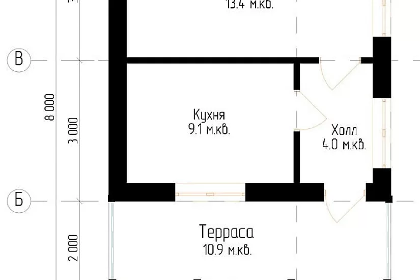 Дачный дом №8 6x8 м Дачный дом №8 6x8 м