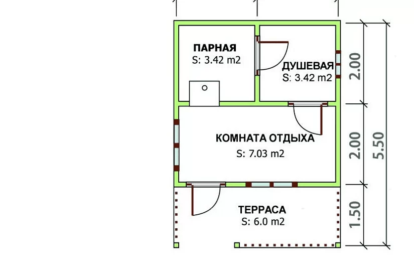 Баня 4х4,5 К1П3 Баня 4х4,5 К1П3
