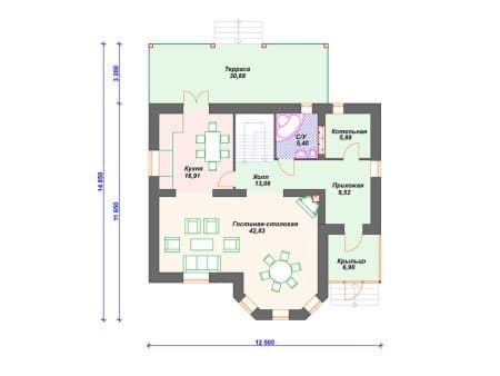 Проект дома К-100 (226.11 кв.м) Проект дома К-100 (226.11 кв.м)