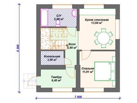 Проект дома К-115 (94.11 кв.м) Проект дома К-115 (94.11 кв.м)