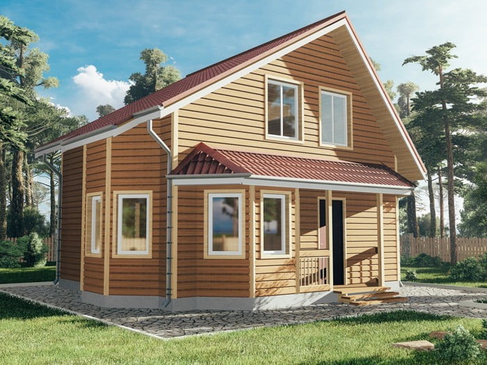 Дом из бруса №33 8x7 м Дом из бруса №33 8x7 м