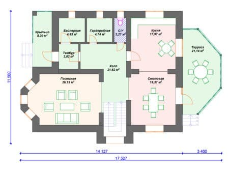 Проект дома К-148 (229.23 кв.м) Проект дома К-148 (229.23 кв.м)