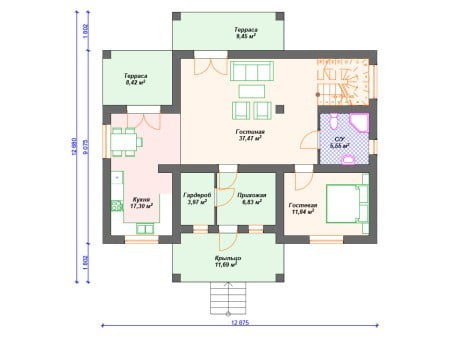 Проект дома К-134 (223.58 кв.м) Проект дома К-134 (223.58 кв.м)