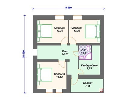 Проект дома К-035 (132.61 кв.м) Проект дома К-035 (132.61 кв.м)
