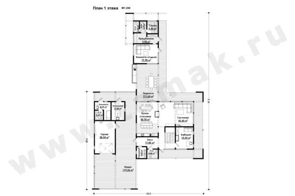 Дом из клееного бруса БД-145-1-574 Дом из клееного бруса БД-145-1-574