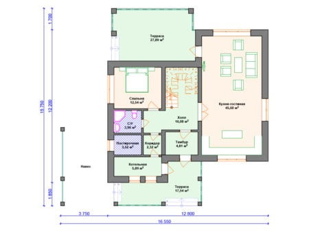 Проект дома К-163 (246.63 кв.м) Проект дома К-163 (246.63 кв.м)