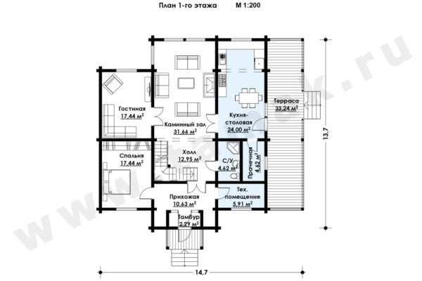 Дом из клееного бруса БД-78-1-269 Дом из клееного бруса БД-78-1-269