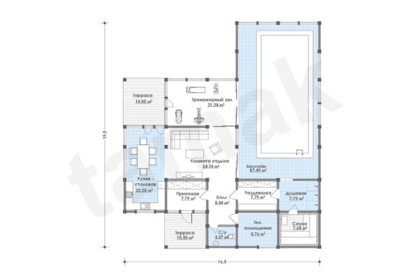 Фахверковый дом ФБН-1-1-230 / Бассейн Фахверковый дом ФБН-1-1-230 / Бассейн