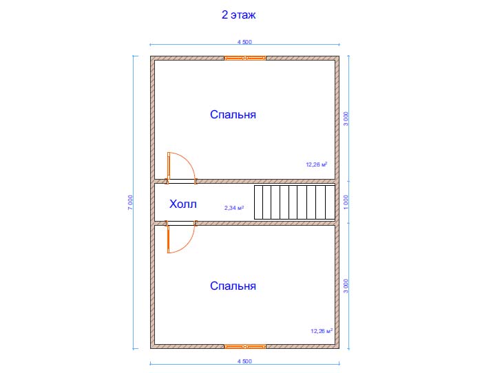 Дом из бруса №26 9x7 м Дом из бруса №26 9x7 м