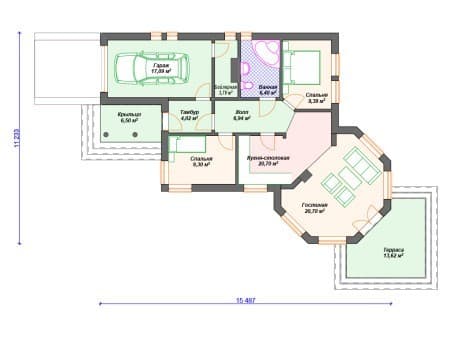 Проект дома К-135 (118.45 кв.м) Проект дома К-135 (118.45 кв.м)